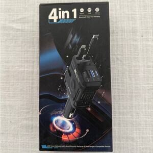 Retractable 4 in 1 car fast charger for IOS and USB C phones & devices